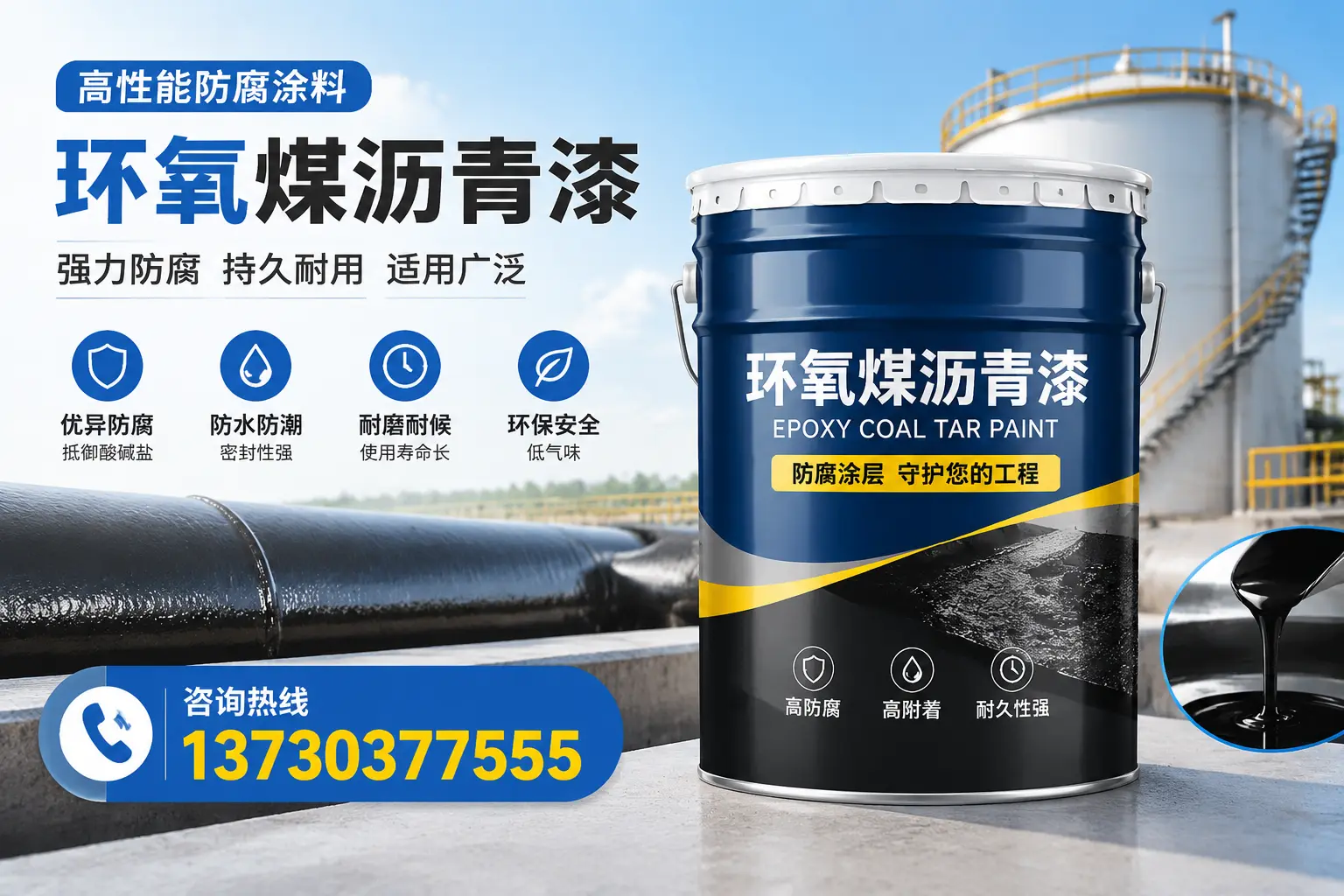 环氧煤沥青漆的耐久性分析,适合红河的使用场景